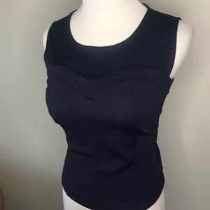 New stretch navy blue dressy top